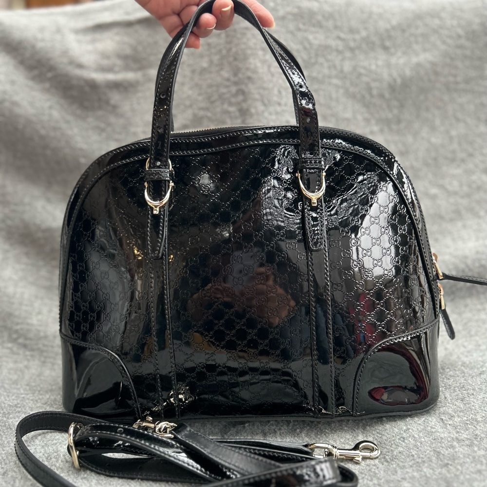 Gucci Black Quilted Satchel with Silver Hardware